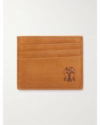 Brunello Cucinelli - Logo-debossed Leather Cardholder - Lyst