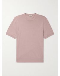 Altea - Linen And Cotton-blend T-shirt - Lyst