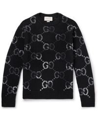 Gucci - Logo-jacquard Wool-blend Sweater - Lyst