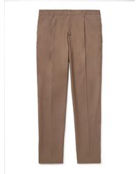 Sunspel - Tapered Pleated Virgin Wool-Twill Trousers - Lyst