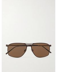Brunello Cucinelli - Aviator-Style Titanium Sunglasses - Lyst