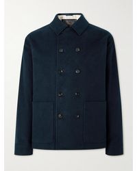 Loro Piana - Double-breasted Cotton And Cashmere-blend Peacoat - Lyst