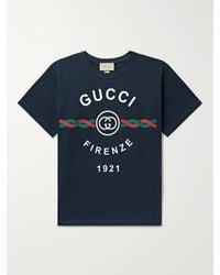 Gucci - T-Shirt Aus Baumwolljersey Mit " Firenze 1921" - Lyst