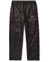 Nike - Bode Scrimmage Straight-leg Velvet-trimmed Striped Satin Trousers - Lyst