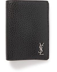 Saint Laurent - Tiny Cassandre Logo-appliquéd Full-grain Leather Bifold Wallet - Lyst