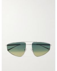 Bottega Veneta - Light Ribbon Aviator-Style-Tone Sunglasses - Lyst
