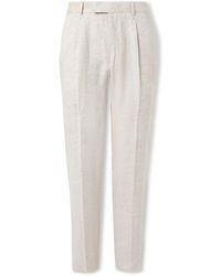 Brunello Cucinelli - Slim-fit Straight-leg Pleated Linen Suit Trousers - Lyst