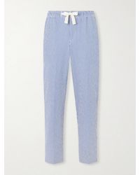 Orlebar Brown - Alex Tapered Striped Cotton-blend Seersucker Drawstring Trousers - Lyst