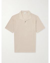 Sunspel - Linen-Piqué Polo Shirt - Lyst