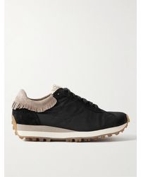 Visvim - Walpi Fringed Leather-trimmed Suede And Canvas Sneakers - Lyst