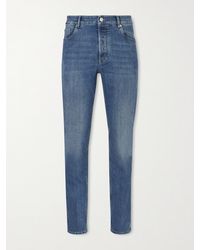 Brunello Cucinelli - Slim-Fit Straight-Leg Logo-Embroidered Jeans - Lyst