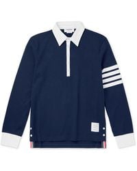Thom Browne - Logo-Appliquéd Striped Cotton-Jersey Polo Shirt - Lyst