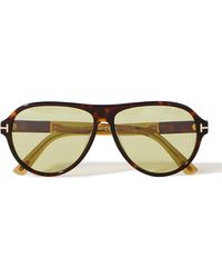 Tom Ford - Quincy Aviator-style Tortoiseshell Acetate And Gold-tone Sunglasses - Lyst