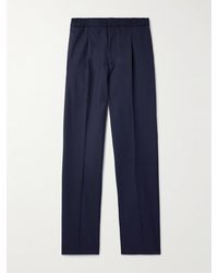 Officine Generale - Drew schmal zulaufende Hose aus Wolle mit Falten - Lyst