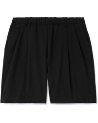 Dime - Straight-leg Logo-embroidered Pleated Twill Shorts - Lyst