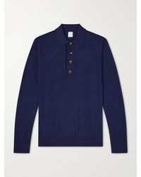 Eleventy - Cotton And Cashmere-Blend Polo Shirt - Lyst