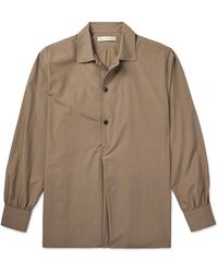 Umit Benan - Cotton-poplin Half-placket Shirt - Lyst