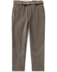 Officine Generale - Hoche Slim-Fit Straight-Leg Belted Cotton-Blend Corduroy Trousers - Lyst