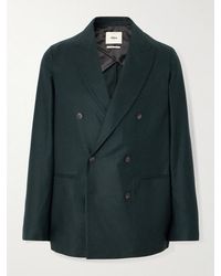 Altea - Alain Double-Breasted Virgin Wool-Blend Flannel Blazer - Lyst