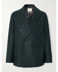 Altea - Alain Double-Breasted Virgin Wool-Blend Flannel Blazer - Lyst