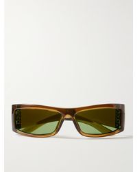 Gucci - Injection Sonnenbrille mit rechteckigem Rahmen aus Azetat und silberfarbenen Details - Lyst