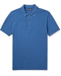 Tom Ford - Slim-Fit Lyocell And Cotton-Blend Piqué Polo Shirt - Lyst