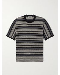 MR P. - Gestreiftes T-Shirt aus strukturierter Baumwolle - Lyst