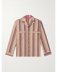 The Elder Statesman - Striped Cashmere-Blend Flannel Shirt - Lyst