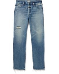Fear Of God - Straight-Leg Logo-Appliquéd Distressed Jeans - Lyst