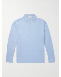 Umit Benan - Sunset Slim-Fit Cashmere And Silk-Blend Polo Shirt - Lyst