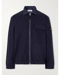 Stone Island - Garment-Dyed Wool Nylon Flannel-Tc Overshirt - Lyst