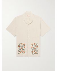 Portuguese Flannel - Colibri Hemd aus einer Leinen-Baumwollmischung mit Stickereien und wandelbarem Kragen - Lyst