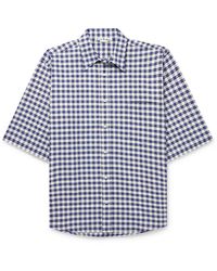 Acne Studios - Sambler Oversized Logo-embroidered Checked Cotton-twill Shirt - Lyst