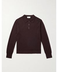 Officine Generale - Brandon Merino Wool Polo Shirt - Lyst