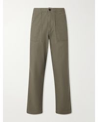 Drake's - Straight-Leg Drawstring Cotton-Twill Trousers - Lyst