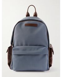 Brunello Cucinelli Leather-trimmed Nylon Backpack - Grey