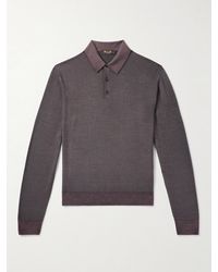 Loro Piana - Jacquard-Knit Wool And Silk-Blend Polo Shirt - Lyst