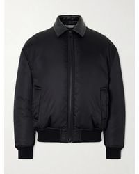 Balenciaga - Coccon Leather-trimmed Padded Shell Bomber Jacket - Lyst