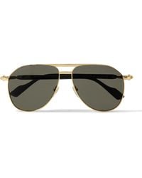 Gucci - Aviator-style Gold-tone And Acetate Sunglasses - Lyst