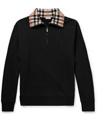 Burberry - Polo Shirt With Check Collar - Lyst