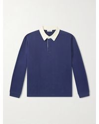 FRAME - Cotton-Jersey Polo Shirt - Lyst