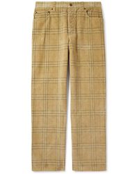 Burberry - Straight-Leg Checked Cotton-Corduroy Trousers - Lyst