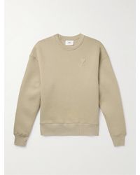 Ami Paris - Logo-embossed Cotton-blend Jersey Sweatshirt - Lyst
