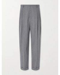 Bottega Veneta - Tapered-leg Pinstriped Wool Trousers - Lyst