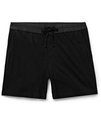 James Perse - Slim-fit Poplin-trimmed Cotton-jersey Drawstring Shorts - Lyst