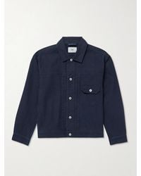 Folk - Trucker Herringbone Cotton-Twill Jacket - Lyst