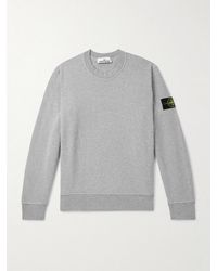 Stone Island - Logo-appliquéd Garment-dyed Organic Cotton-jersey Sweatshirt - Lyst