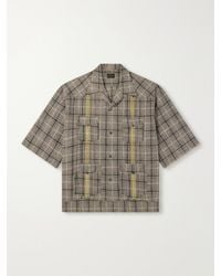 Kapital - Glen Embroidered Checked Linen And Cotton-blend Shirt - Lyst