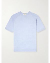 Piacenza 1733 - Silk And Linen-Blend T-Shirt - Lyst