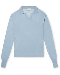 Officine Generale - Kit Slim-fit Tm Lyocell And Cashmere-blend Polo Shirt - Lyst